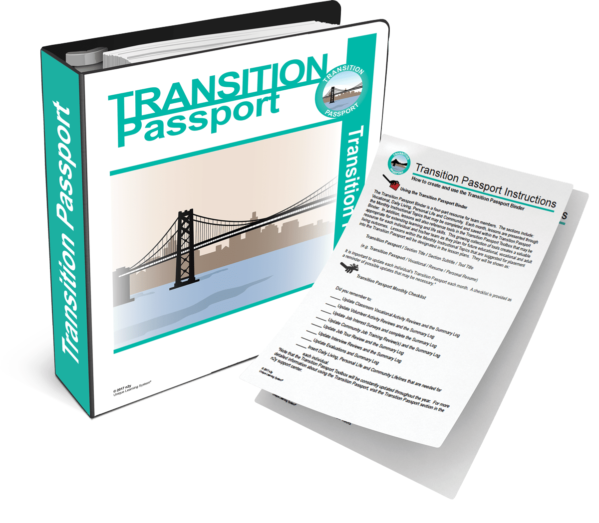 Transition Passport binder