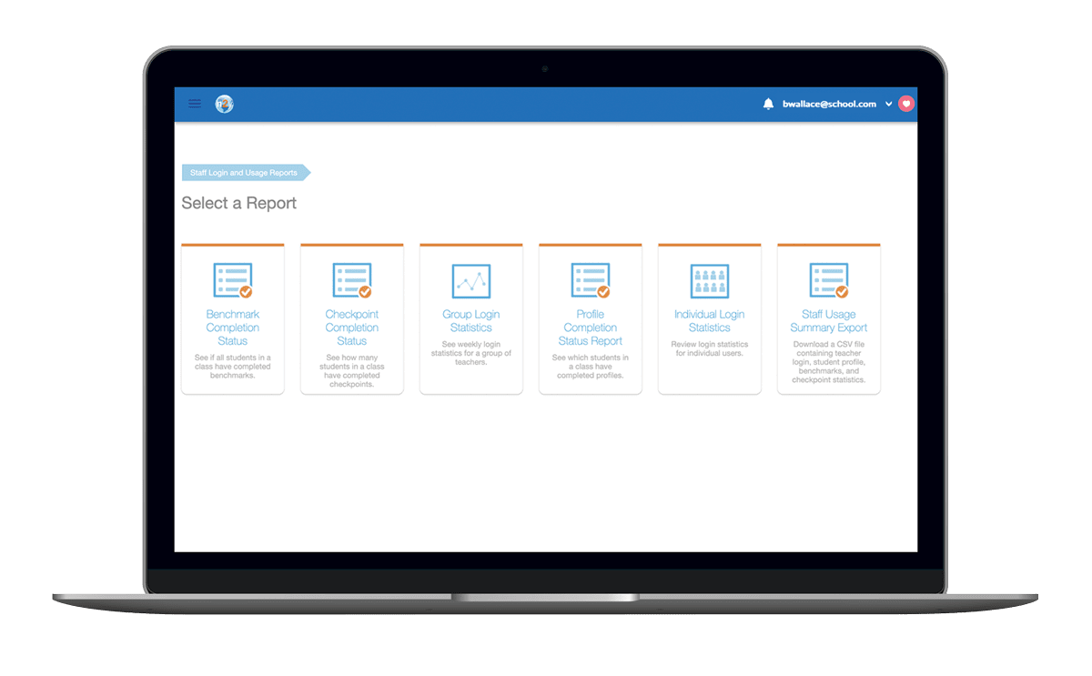 Adminstrator reports can help track usage, assessment and other system activities