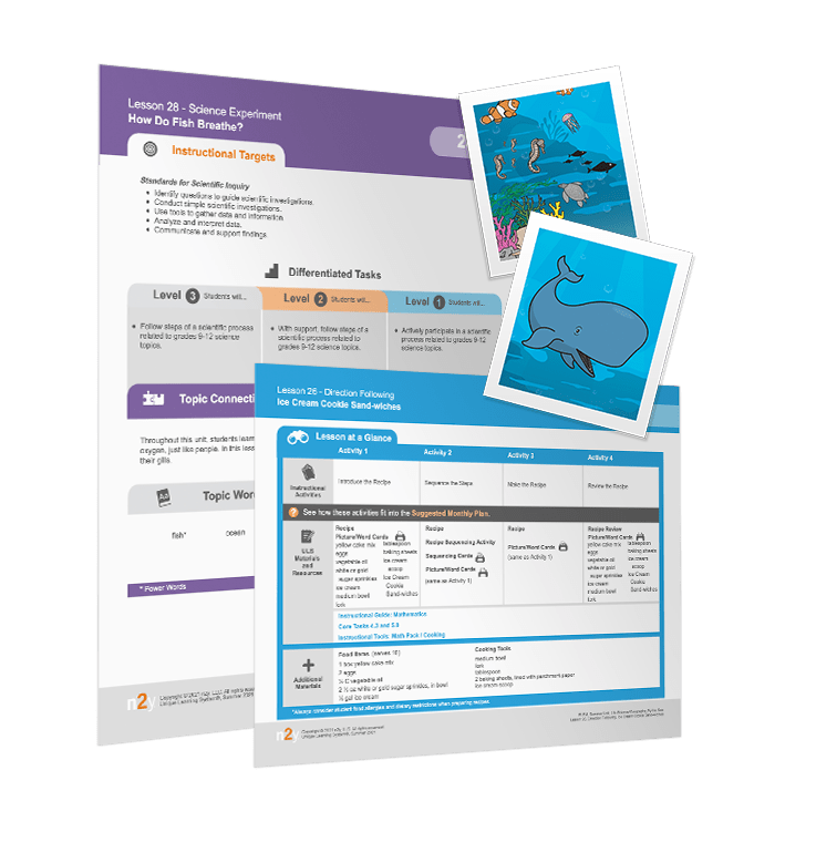 Lesson plans for Unique Learning System's Summer Unit, By the Sea