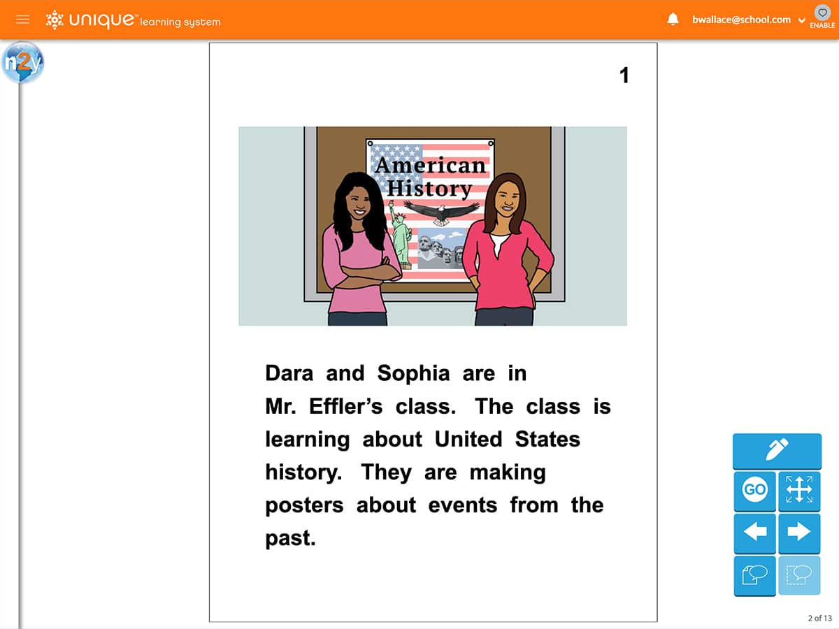 ULS lesson to build fluency through the topic of United States history