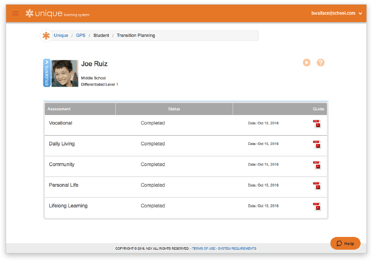 Unique Learning System GPS Transition Planning
