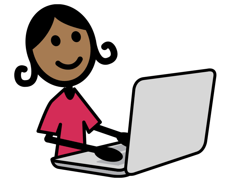 SymbolStix character using a laptop