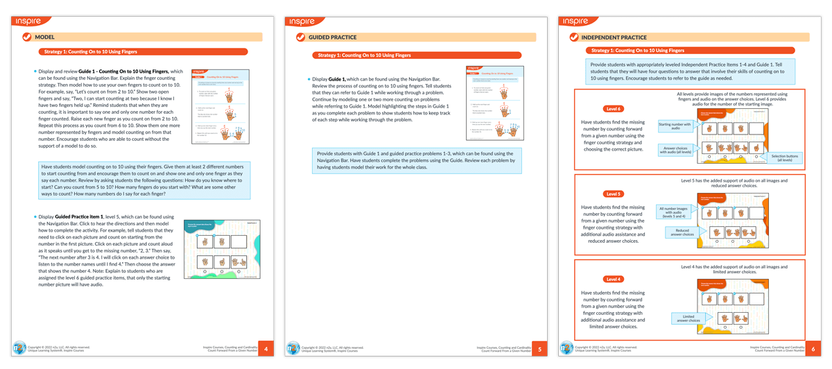 Image of the gradual release of responsibility built into an Inspire lesson plan