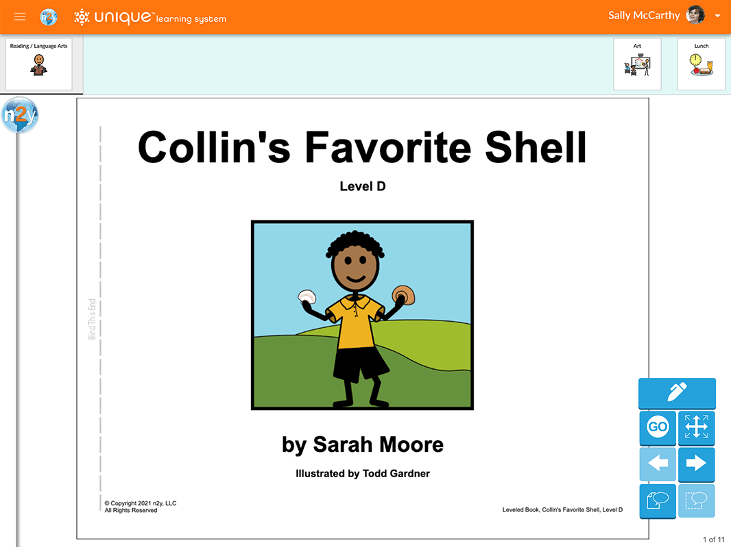 n2y Library book: Collin's Favorite Shell