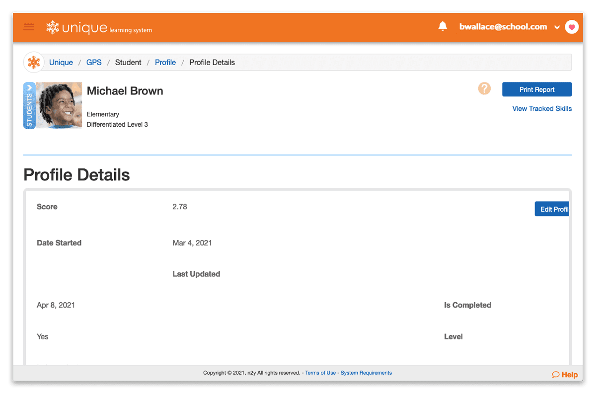 Student Profile Detail page allows team members to share observations.