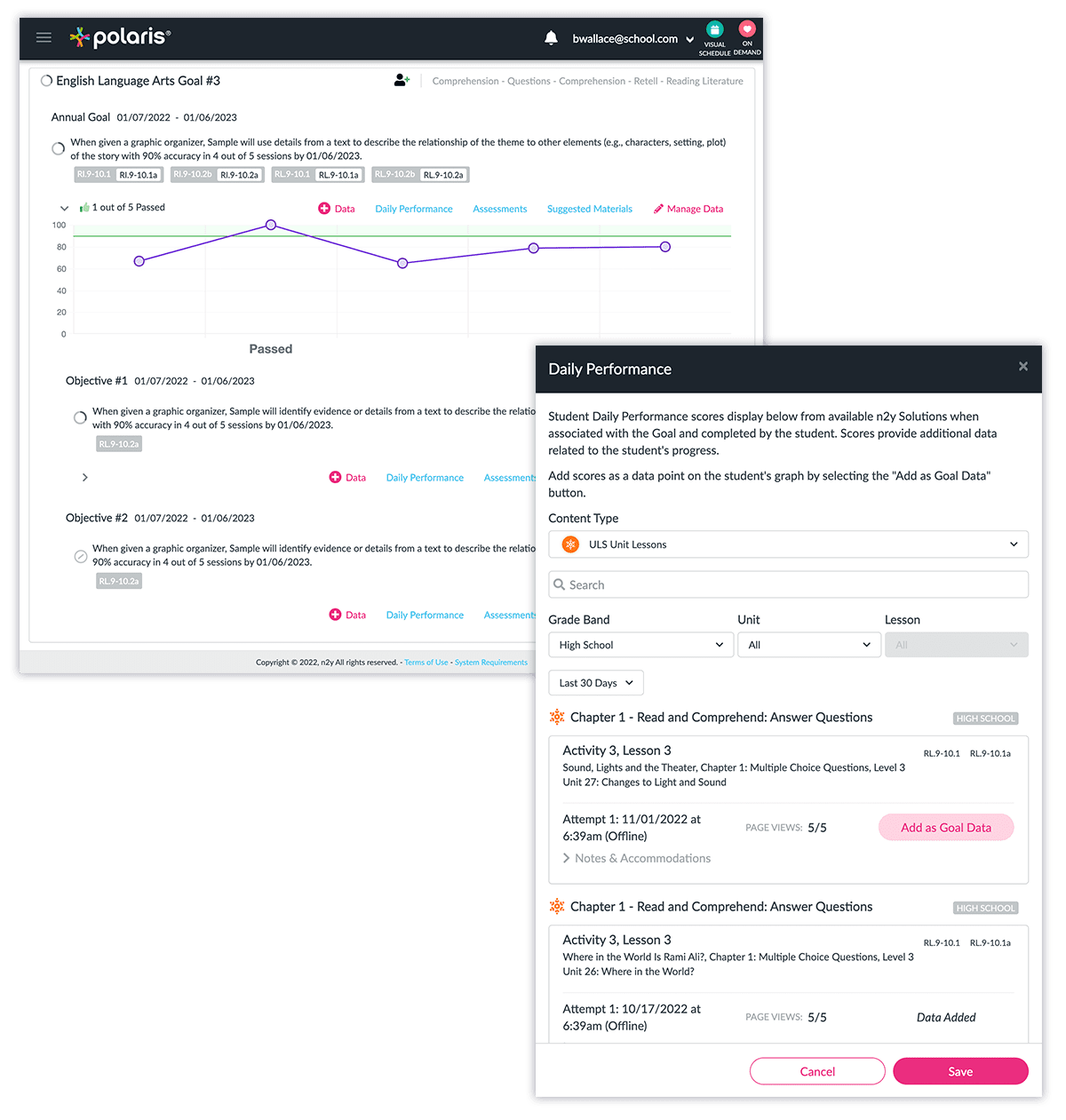 Syncing performance data from Unique Learning System to Polaris