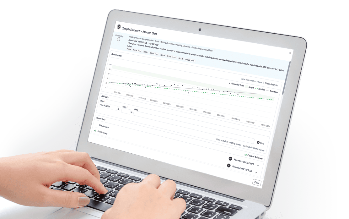 managing data and viewing trend line and base lines in Polaris