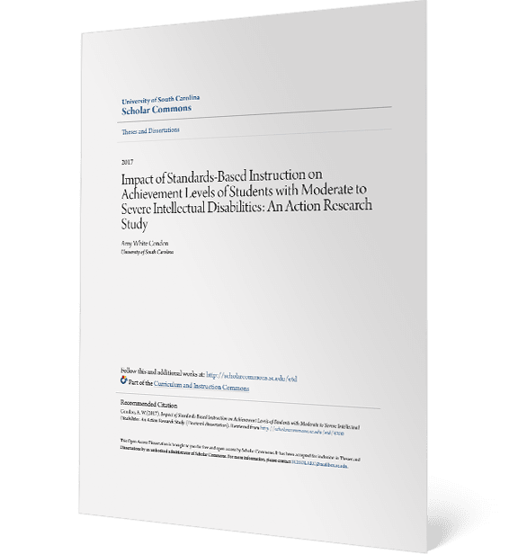 Impact of Standards-Based Instruction on Achievement Levels of Students With Moderate to Severe Intellectual Disabilities: An Action Research Study by Amy White Condon