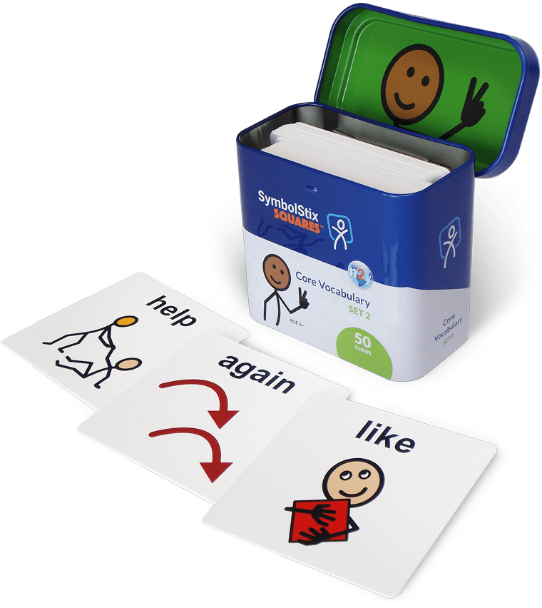 SymbolStix SQUARES Core Vocabulary Set 2 box and cards