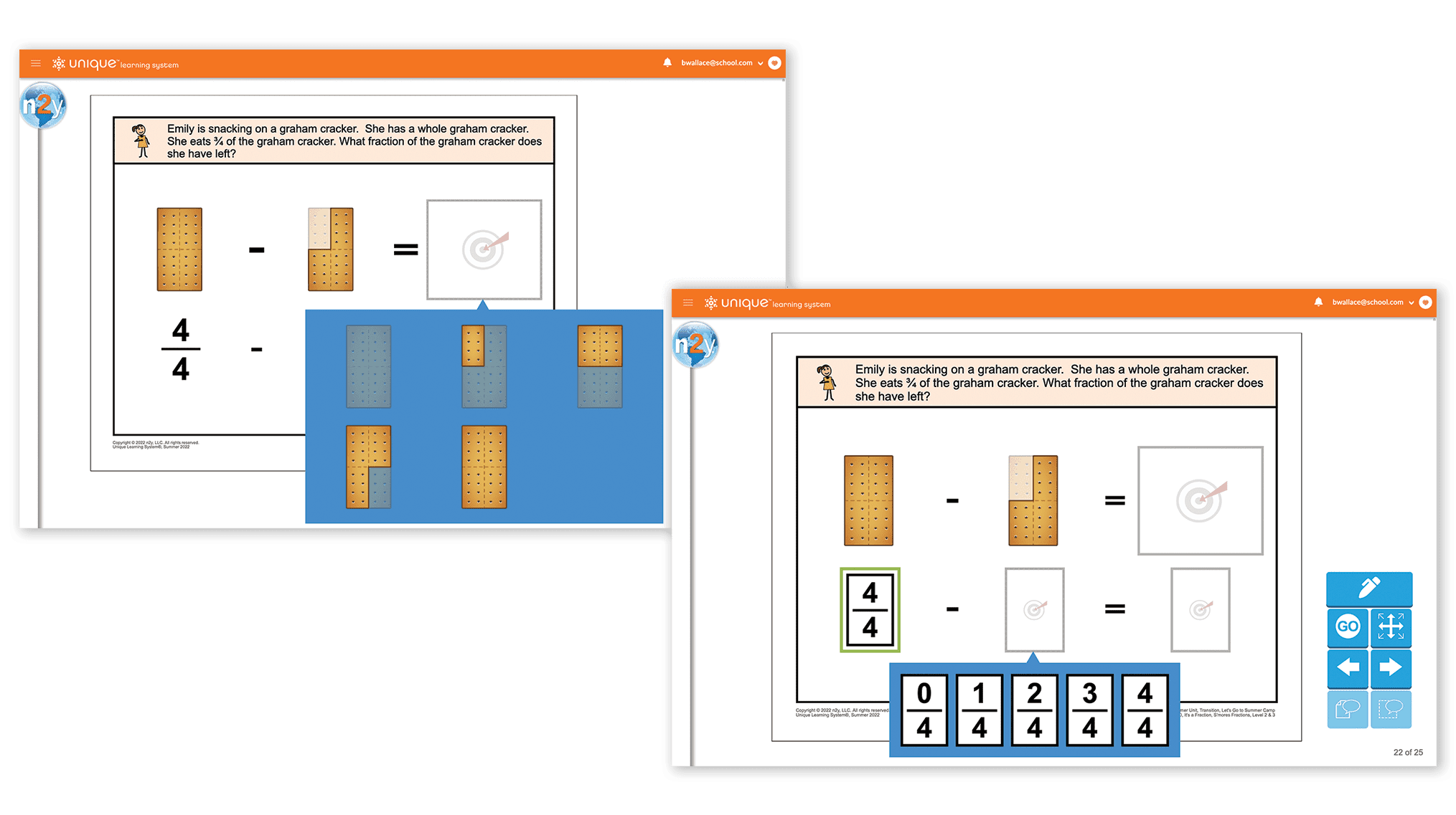 Unique Learning System Summer Unit fraction activity