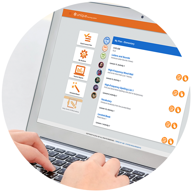 My Plan in Unique Learning System, shown on a laptop