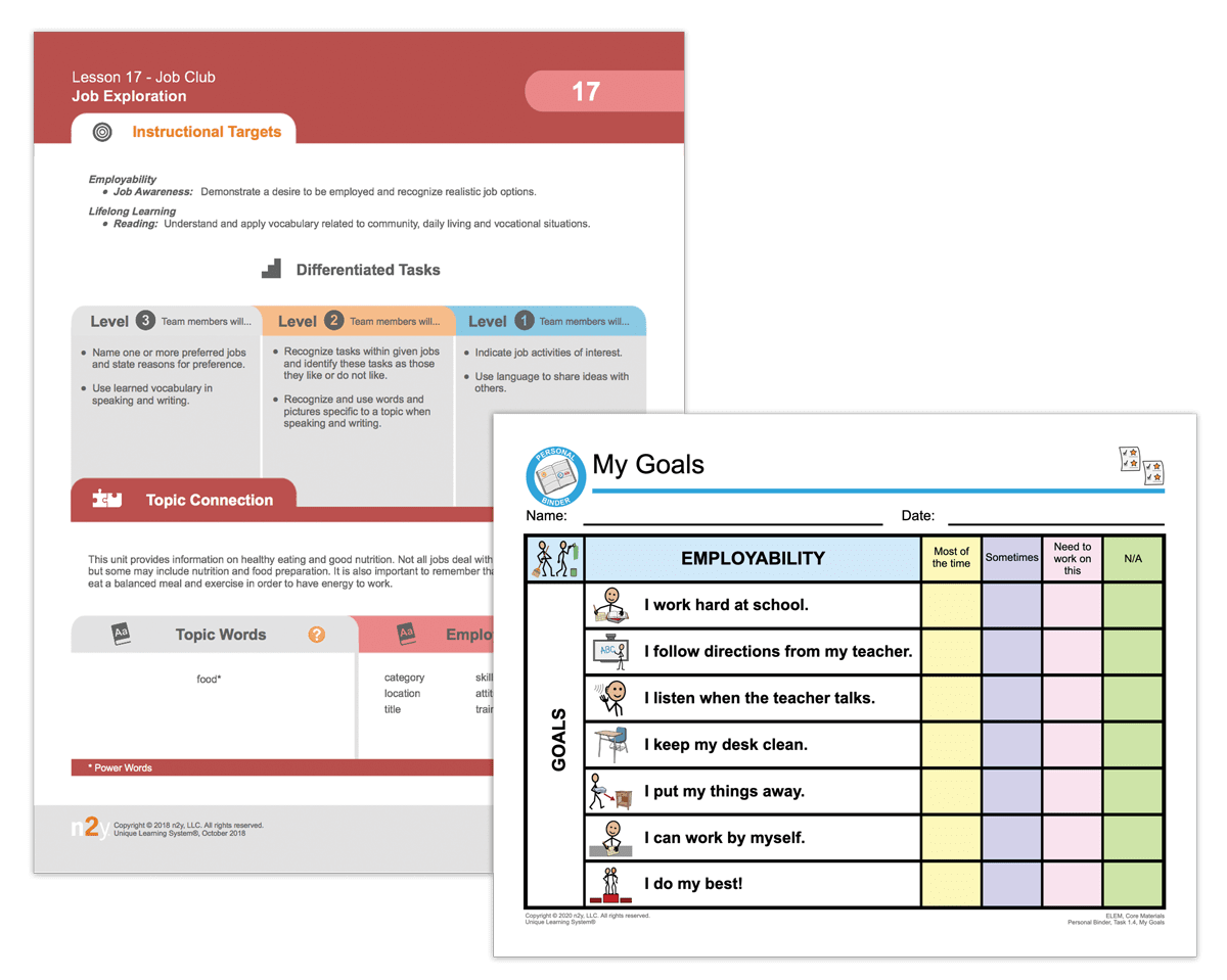 Unique Learning System Transition Assessments