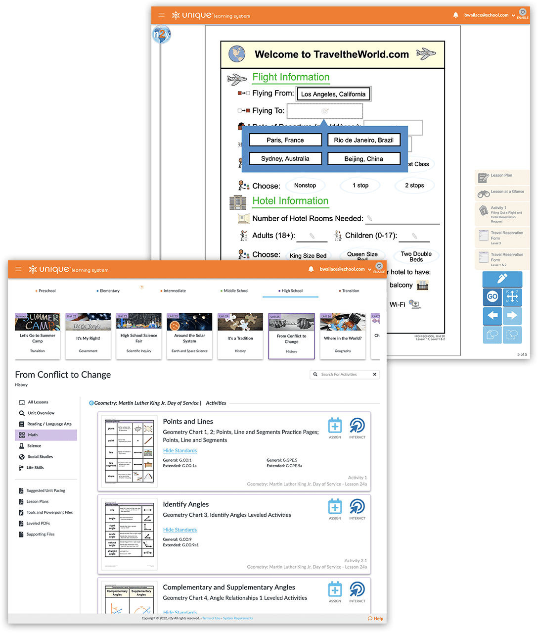 Unique Learning System literacy and math activities