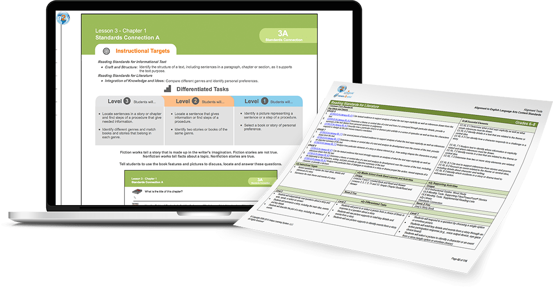 Unique Learning System Lesson Plan and Extended State Standards