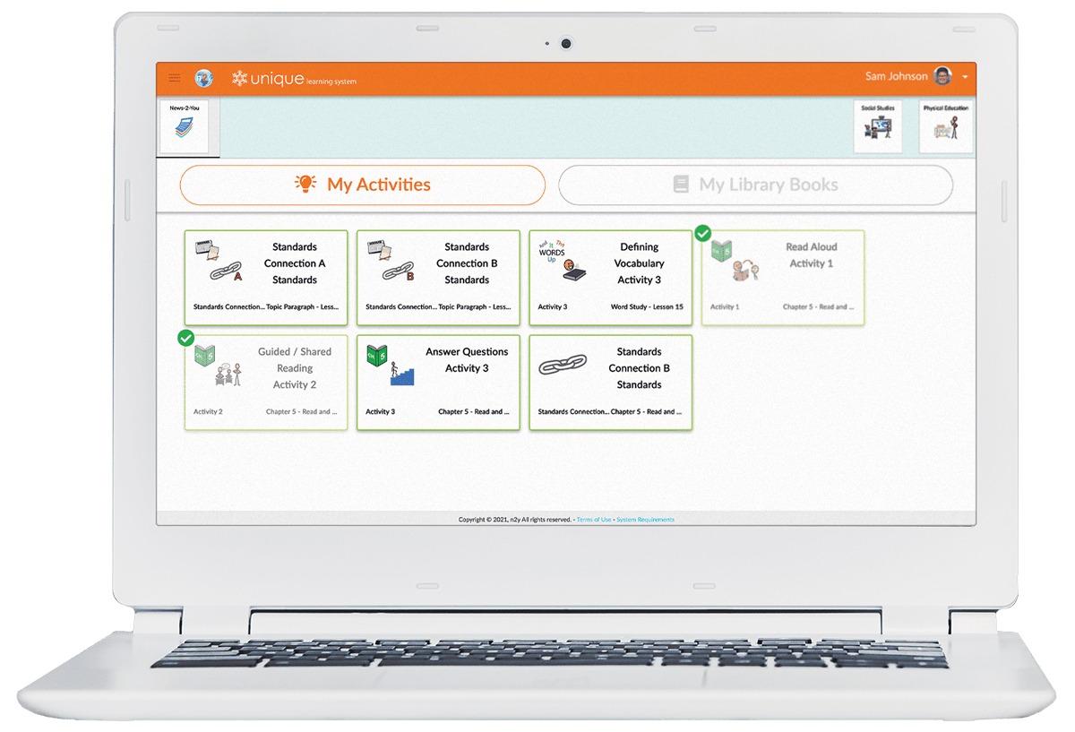 Unique Learning System Student View